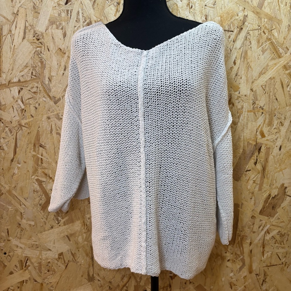 Aerie Off-the-Shoulder Off- White Sweater - Minimalist - Oversized S